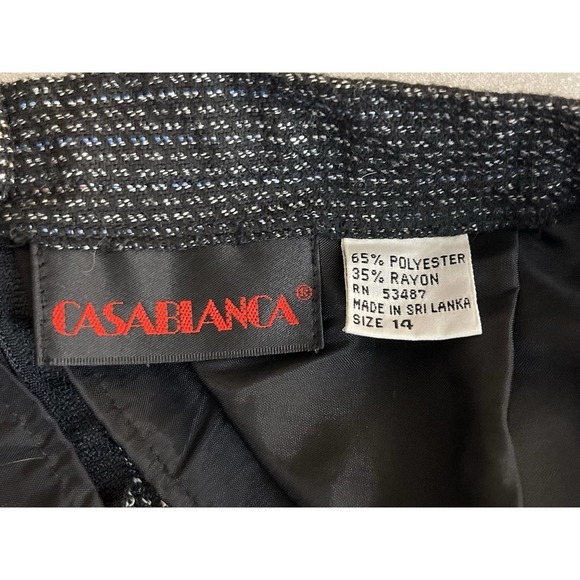 Casablanca Women's Size 14 Black Multicolor Button Detail Lined Pencil Skirt‎ - Picture 6 of 8